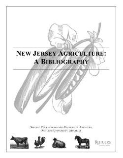 New Jersey Agriculture: A Bibliography