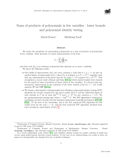 Sums of products of polynomials in few variables : lower bounds and