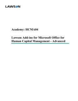 Academy: HCMA04 Lawson Add-ins for Microsoft Office for Human