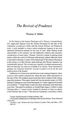 The Revival of Prudence - University of Notre Dame