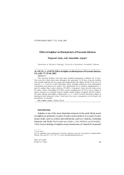 Effect of sulphur on blood picture of Fayoumi chickens