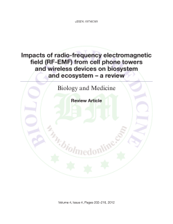 Impacts of radio-frequency electromagnetic field (RF