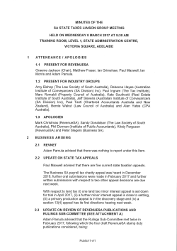 Minutes of meeting held 8 March 2017