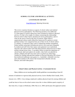 School culture and physical activity: A