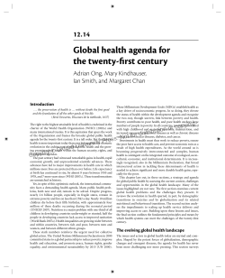 Global health agenda for the twenty-first century