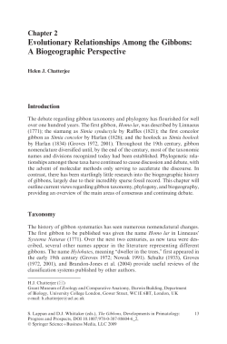 Evolutionary Relationships Among the Gibbons: A Biogeographic