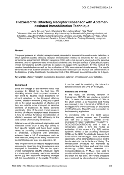 Piezoelectric Olfactory Receptor Biosensor with Aptamer
