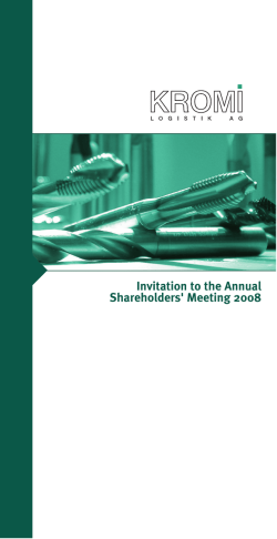 Kromi Einl08 E.indd - KROMI Investor Relations
