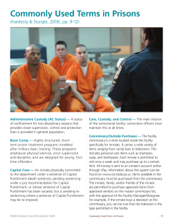 Commonly Used Terms in Prisons - Colorado Coalition Against