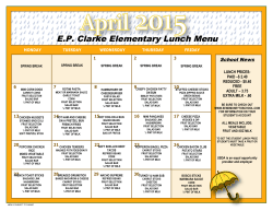 E.P. Clarke Elementary Lunch Menu