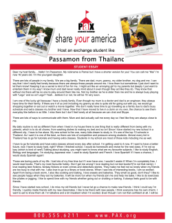 Dear my host family&hellip; Hello! I`m Passamon. My nickname is Pamai