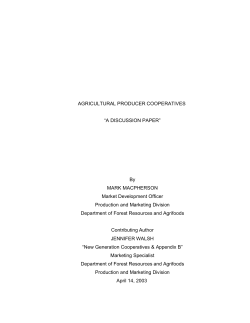 Agricultural Producer Cooperatives