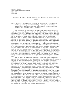 Josh A. Green Classroom Practice Report ENGL 400 10-21