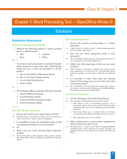 Chapter 7: Word Processing Tool &mdash;OpenOffice Writer