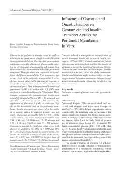 Influence of Osmotic and Oncotic Factors on Gentamicin and Insulin