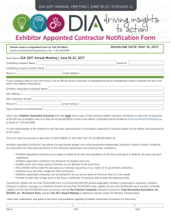 Exhibitor Appointed Contractor (EAC) Intent Form