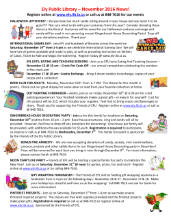 Ely Public Library &ndash; November 2016 News!