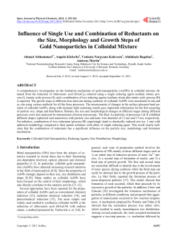 Influence of Single Use and Combination of Reductants on the Size