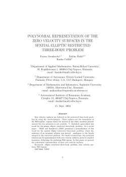 polynomial representation of the zero velocity surfaces in the spatial