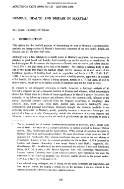 HUMOUR, HEALTH AAl) DISEASE IN MARTIAL 1