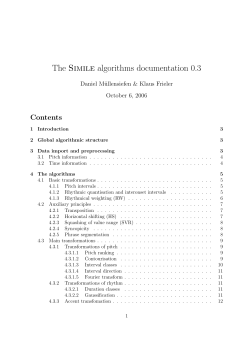 The Simile algorithms documentation 0.3