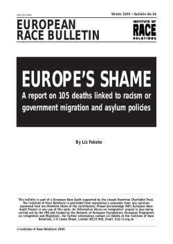 a report on 105 deaths linked to racism or government migration and