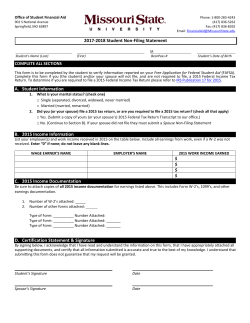 Non-Filing Statement for Student 2017-2018