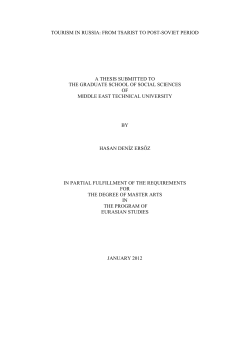 tourism in russia: from tsarist to post-soviet period a