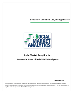 S-Factors&trade;: Their Definition, Use and Significance