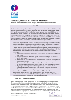 The 2030 Agenda and the New Deal: Where next?
