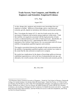 Trade Secrets, Non-Competes, and Mobility of Engineers and