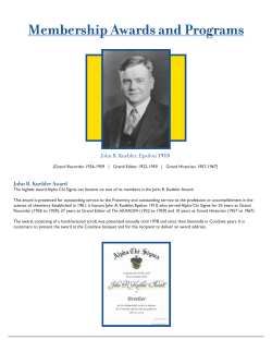 Membership Awards and Programs