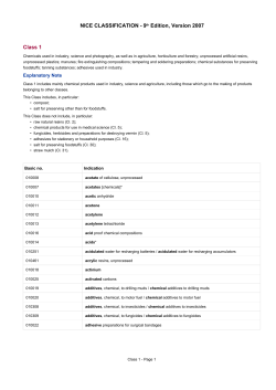 NICE CLASSIFICATION - 9th Edition, Version 2007 Class 1