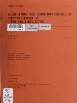 Calculated liquid phase thermodynamic properties and liquid