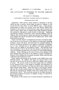 THE ACTIVATION OF HYDROGEN BY EXCITED MERCURY