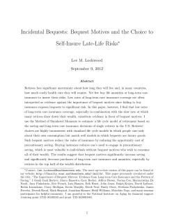 Incidental Bequests: Bequest Motives and the Choice to Self