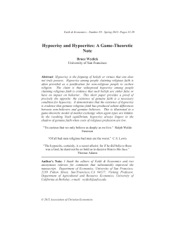 Hypocrisy and Hypocrites: A Game