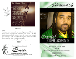 Mr. Daniel Joseph Jackson IV - Baucom`s Precious Memories Services