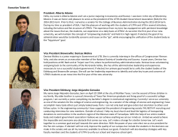 Executive Ticket #1 President: Alberto Adame Vice President
