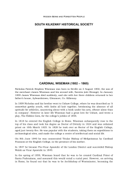 Cardinal Wiseman - Hidden Gems and Forgotten People