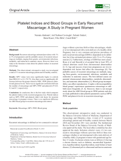 Platelet Indices and Blood Groups in Early Recurrent Miscarriage: A