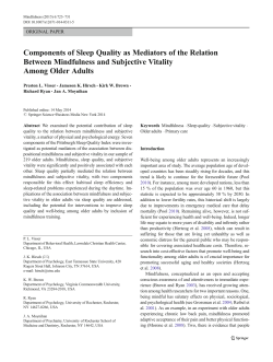 Components of Sleep Quality as Mediators of the Relation Between