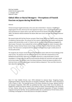 Perceptions of Finnish Fascism on Japan during World War II