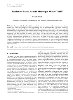 Review of Saudi Arabia Municipal Water Tariff