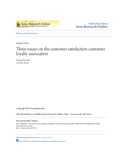 Three essays on the customer satisfaction