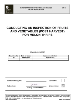 Inspecting harvested fruit and veg for melon thrips