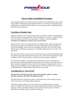 Soccer game cancellation Procedure