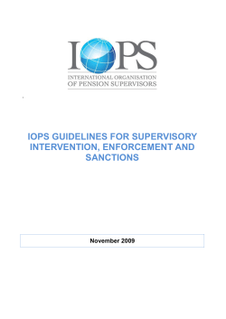 IOPS Guidelines for Supervisory Intervention, Enforcement and