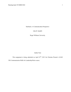 starbucks: a communication perspective - Bridges