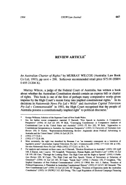 An Australian Charter of Rights?